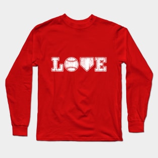 Vintage Love Baseball Home Plate Long Sleeve T-Shirt